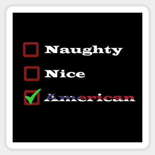 Merry American Christmas -  Naughty Nice Christmas List Sticker